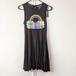 Killstar nobody cares skater dress NWT